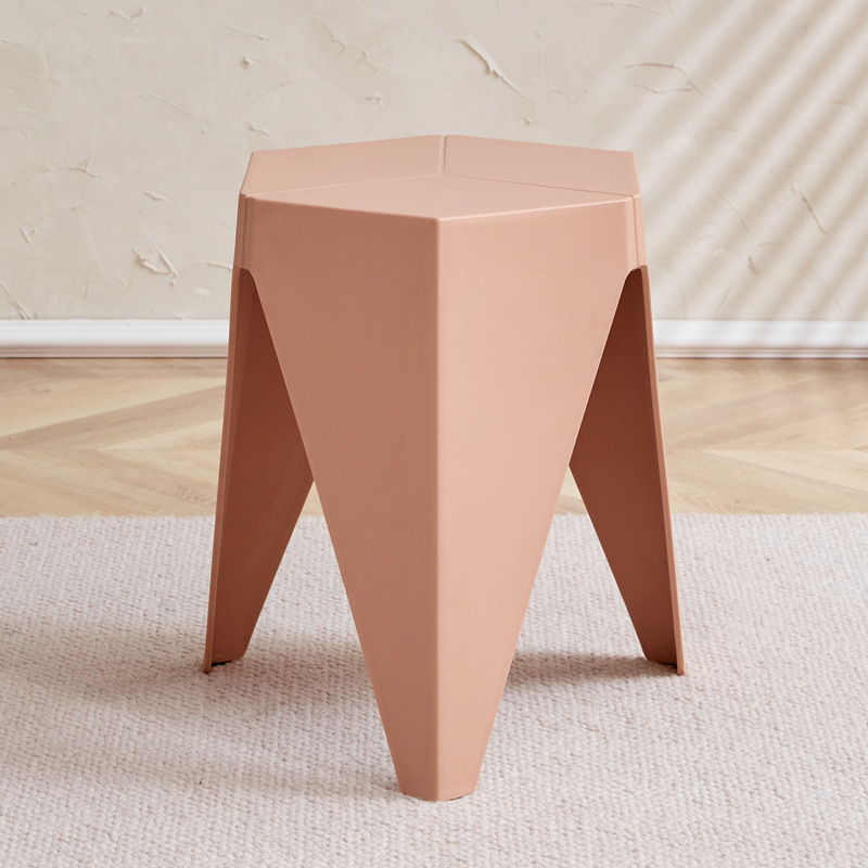 Modern Minimalist Square PE Stool, Armless, Low-Profile for Dining Room & Kitchen