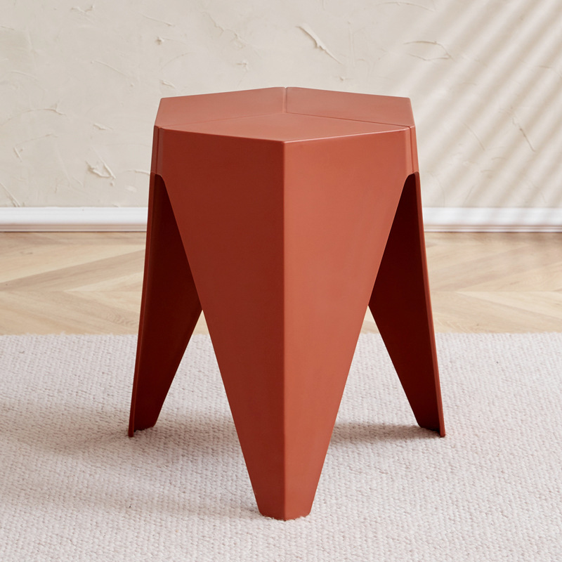 Modern Minimalist Square PE Stool, Armless, Low-Profile for Dining Room & Kitchen