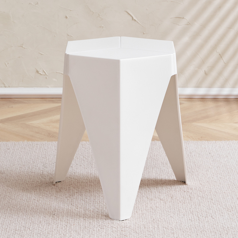 Modern Minimalist Square PE Stool, Armless, Low-Profile for Dining Room & Kitchen
