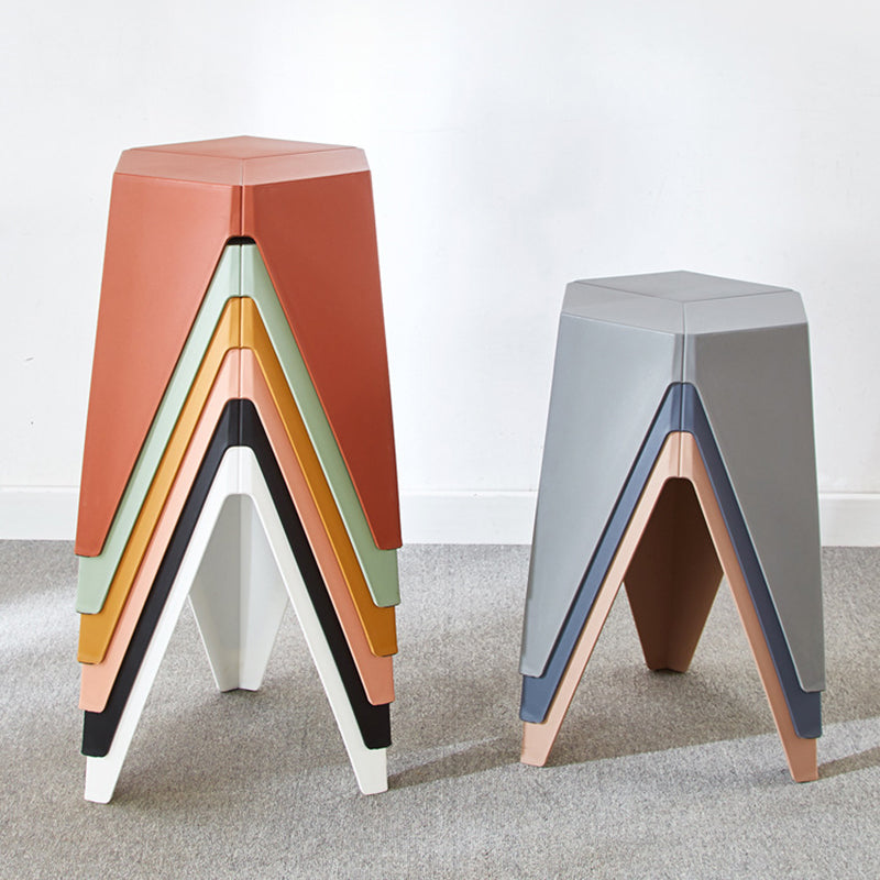 Modern Minimalist Square PE Stool, Armless, Low-Profile for Dining Room & Kitchen