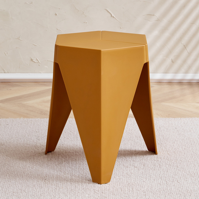 Modern Minimalist Square PE Stool, Armless, Low-Profile for Dining Room & Kitchen