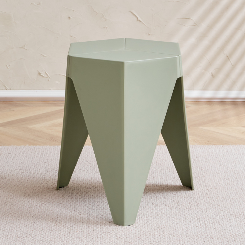 Modern Minimalist Square PE Stool, Armless, Low-Profile for Dining Room & Kitchen