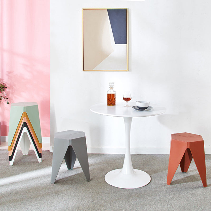 Modern Minimalist Square PE Stool, Armless, Low-Profile for Dining Room & Kitchen