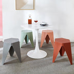 Modern Minimalist Square PE Stool, Armless, Low-Profile for Dining Room & Kitchen