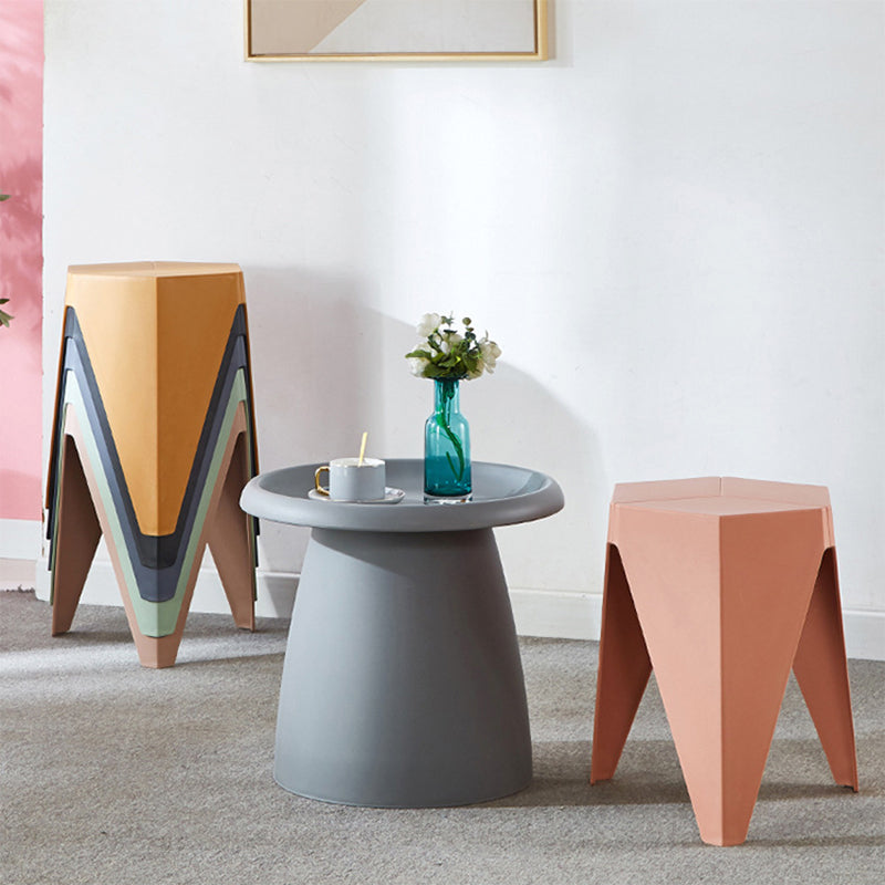 Modern Minimalist Square PE Stool, Armless, Low-Profile for Dining Room & Kitchen