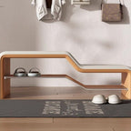 Banco de zapatos rectangular de piel sintética, madera maciza y metal, con esponja moderna minimalista, sin brazos, para entradas
