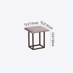 Contemporary Scandinavian Low Stool – Armless, Square Metal Frame with Five-in-One Functions and Synthetic Fabric Cushion for Living Room