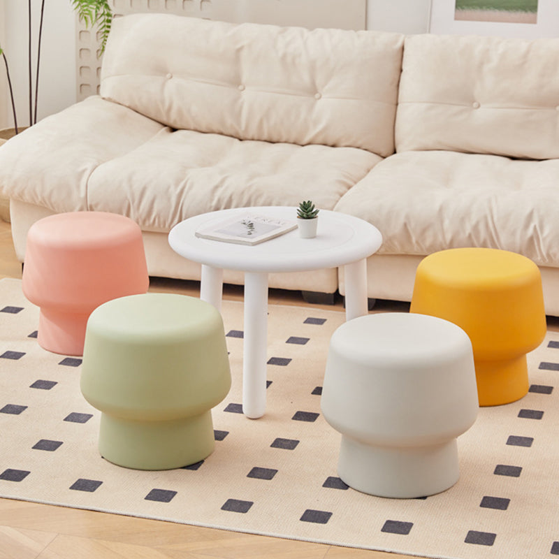 Modern Scandinavian PE Mushroom Round Low Stool, Armless – Ideal for Living Room