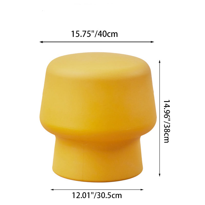 Modern Scandinavian PE Mushroom Round Low Stool, Armless – Ideal for Living Room