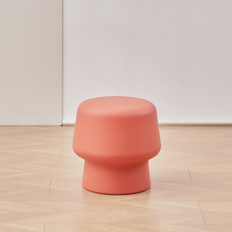 Modern Scandinavian PE Mushroom Round Low Stool, Armless – Ideal for Living Room