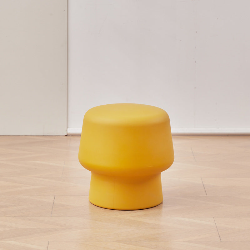 Modern Scandinavian PE Mushroom Round Low Stool, Armless – Ideal for Living Room