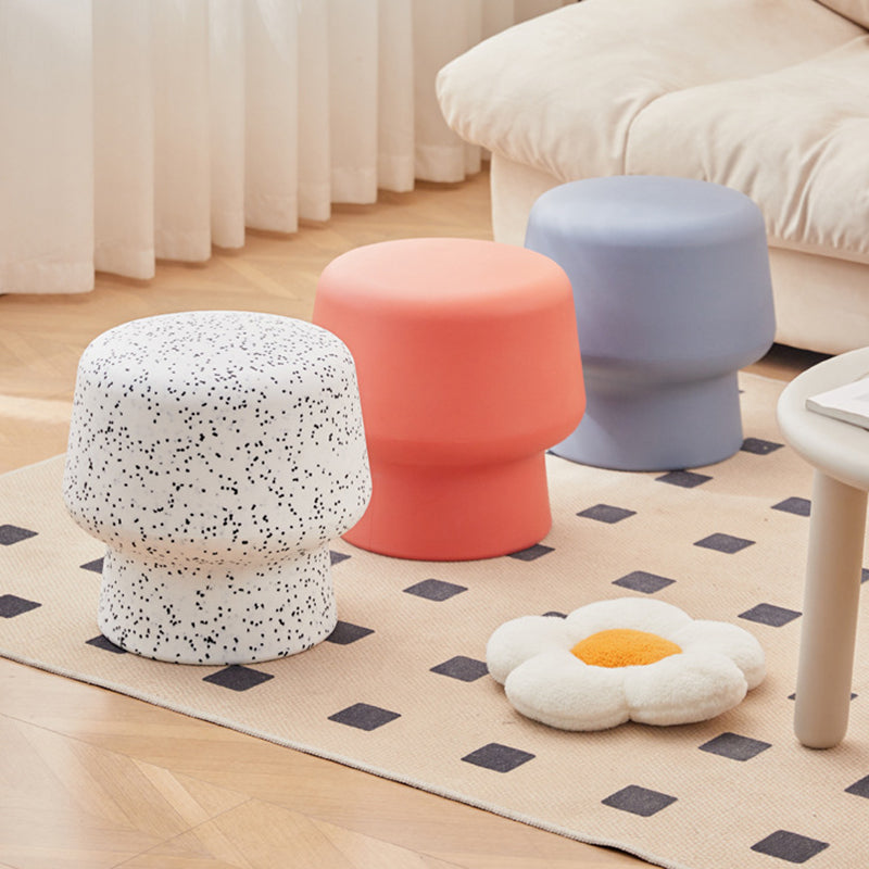 Modern Scandinavian PE Mushroom Round Low Stool, Armless – Ideal for Living Room