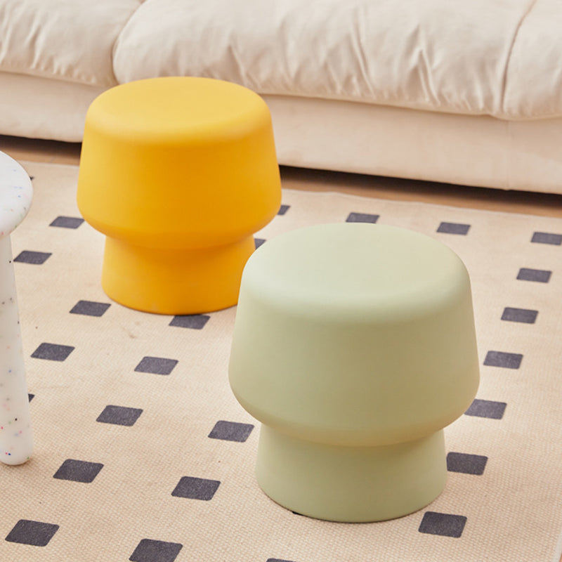 Modern Scandinavian PE Mushroom Round Low Stool, Armless – Ideal for Living Room