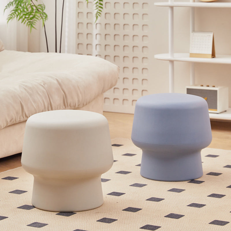 Modern Scandinavian PE Mushroom Round Low Stool, Armless – Ideal for Living Room