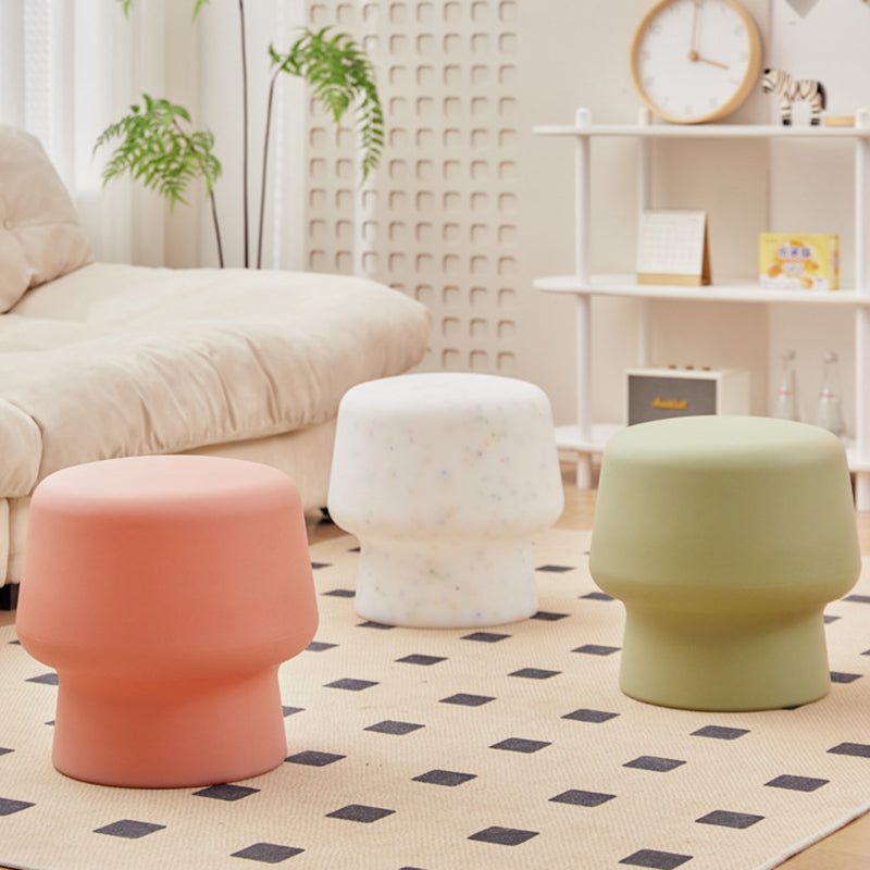 Modern Scandinavian PE Mushroom Round Low Stool, Armless – Ideal for Living Room