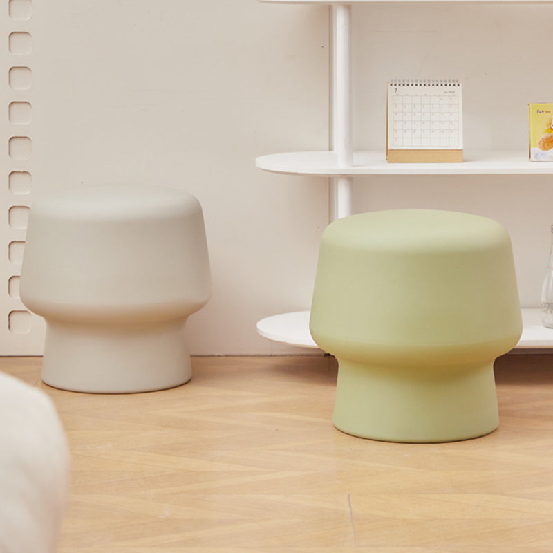 Modern Scandinavian PE Mushroom Round Low Stool, Armless – Ideal for Living Room