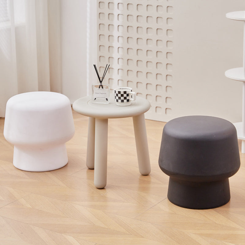Modern Scandinavian PE Mushroom Round Low Stool, Armless – Ideal for Living Room