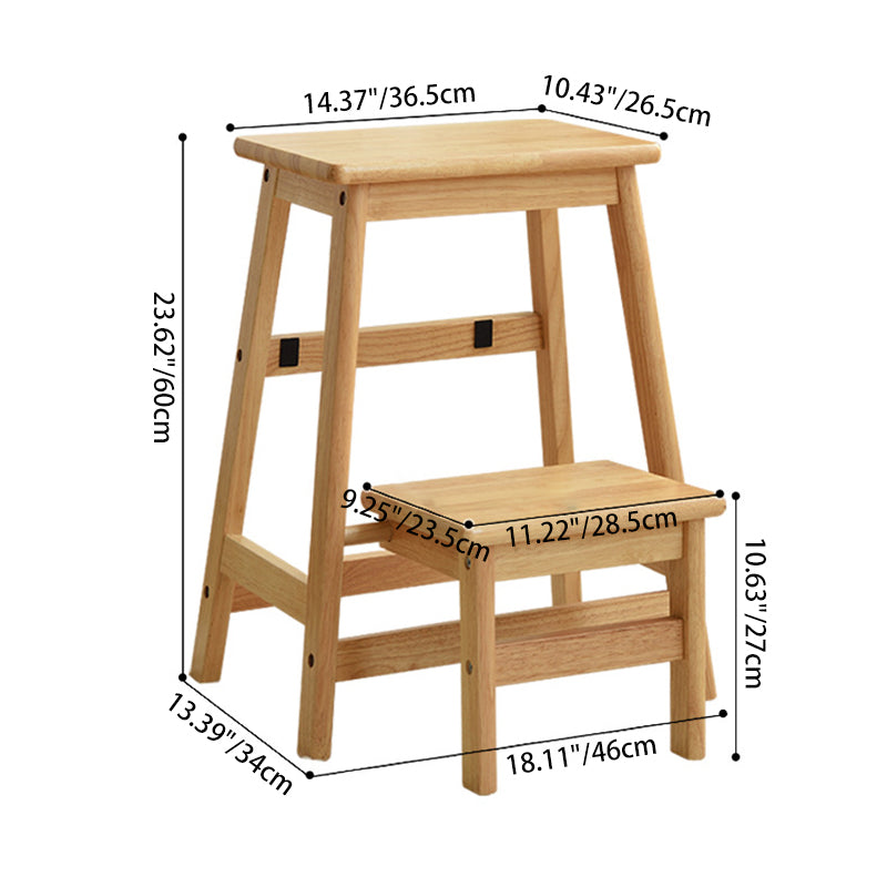 Taburete Zapatero Plegable de Madera Maciza Moderno Minimalista – Diseño Cuadrado-Trapezoidal para Salón