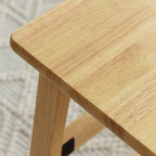 Taburete Zapatero Plegable de Madera Maciza Moderno Minimalista – Diseño Cuadrado-Trapezoidal para Salón