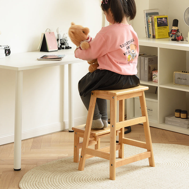 Taburete Zapatero Plegable de Madera Maciza Moderno Minimalista – Diseño Cuadrado-Trapezoidal para Salón