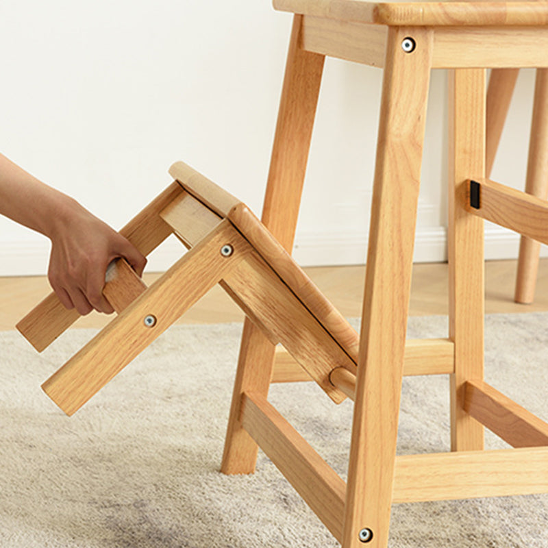 Taburete Zapatero Plegable de Madera Maciza Moderno Minimalista – Diseño Cuadrado-Trapezoidal para Salón