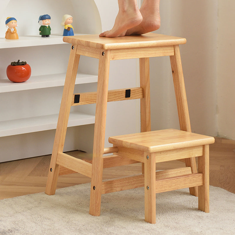 Modern Minimalist Folding Solid Wood Shoe Stool – Square-Trapezoid Design for Living Room