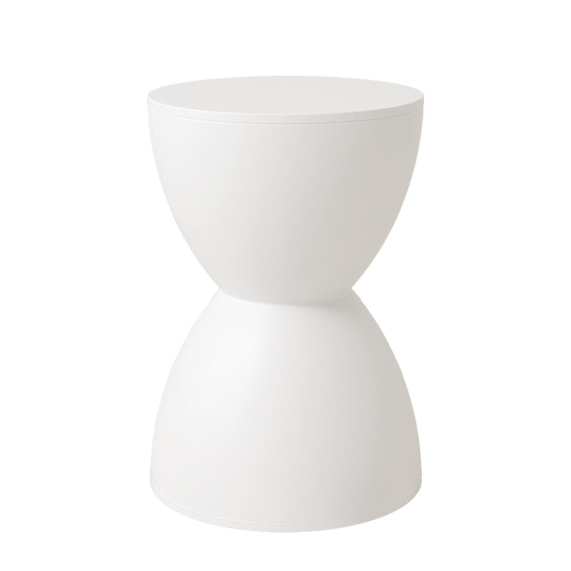 Modern Minimalist Hourglass Shape Round Plastic Chair Backless For Living Room