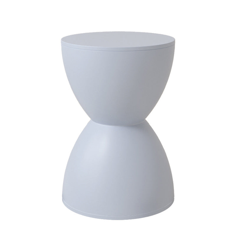 Silla de Plástico Redonda sin Respaldo con Forma de Reloj de Arena Minimalista Moderna para Sala de Estar