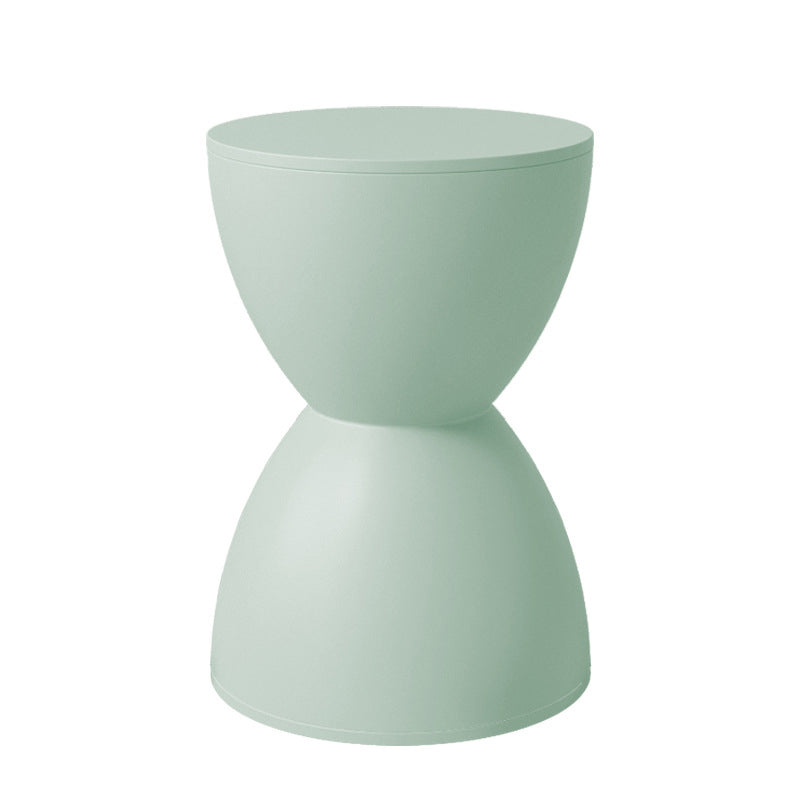 Modern Minimalist Hourglass Shape Round Plastic Chair Backless For Living Room