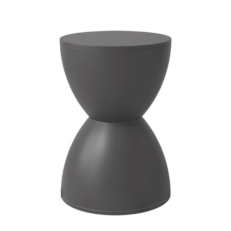 Silla de Plástico Redonda sin Respaldo con Forma de Reloj de Arena Minimalista Moderna para Sala de Estar