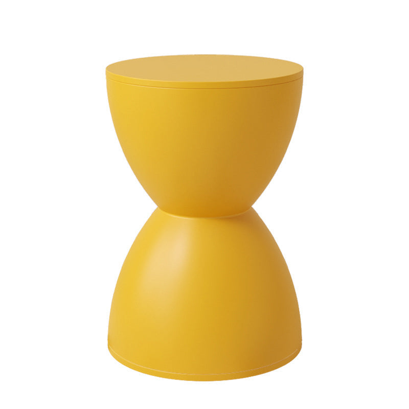 Silla de Plástico Redonda sin Respaldo con Forma de Reloj de Arena Minimalista Moderna para Sala de Estar