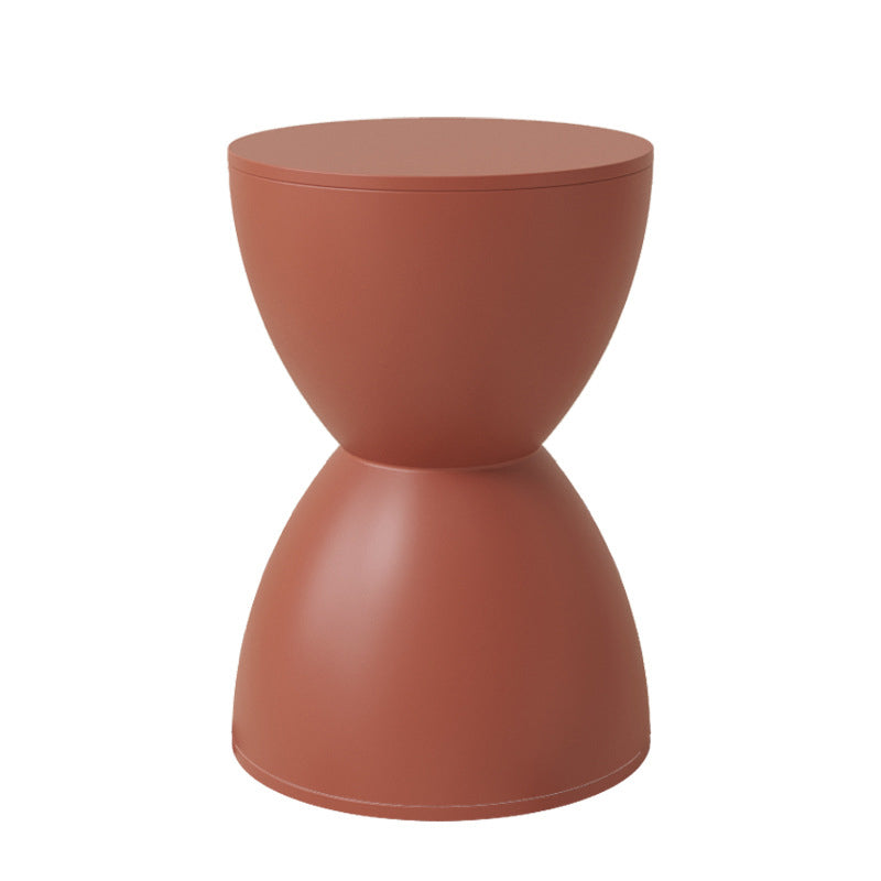 Modern Minimalist Hourglass Shape Round Plastic Chair Backless For Living Room