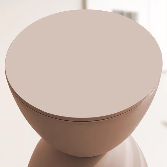 Modern Minimalist Hourglass Shape Round Plastic Chair Backless For Living Room