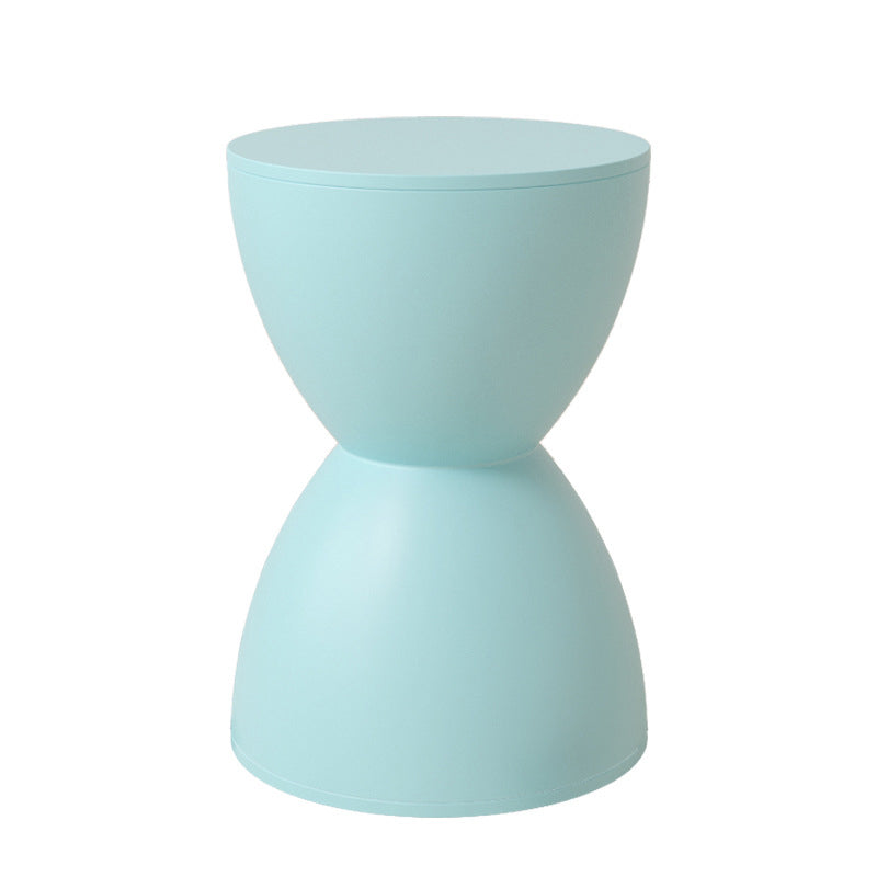 Silla de Plástico Redonda sin Respaldo con Forma de Reloj de Arena Minimalista Moderna para Sala de Estar