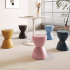 Modern Minimalist Hourglass Shape Round Plastic Chair Backless For Living Room