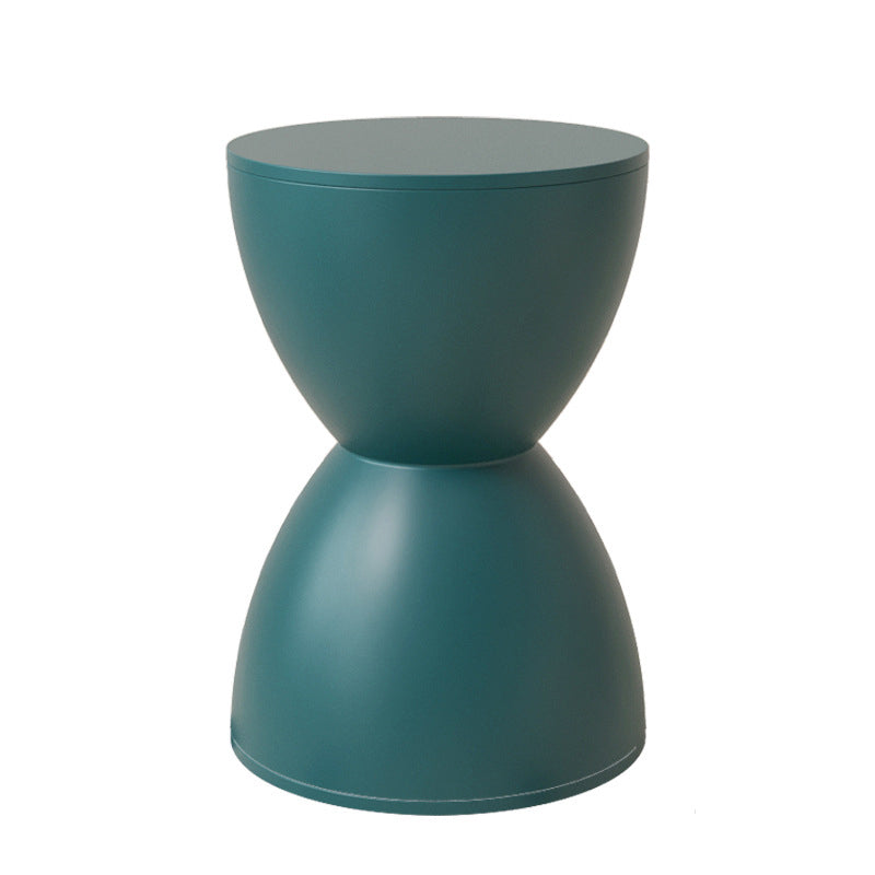 Modern Minimalist Hourglass Shape Round Plastic Chair Backless For Living Room