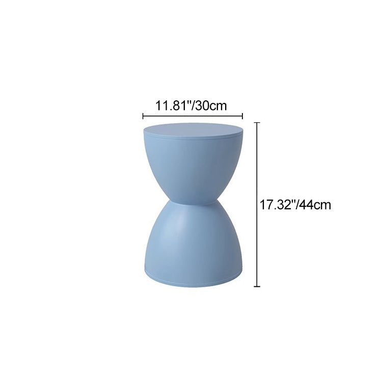 Modern Minimalist Hourglass Shape Round Plastic Chair Backless For Living Room