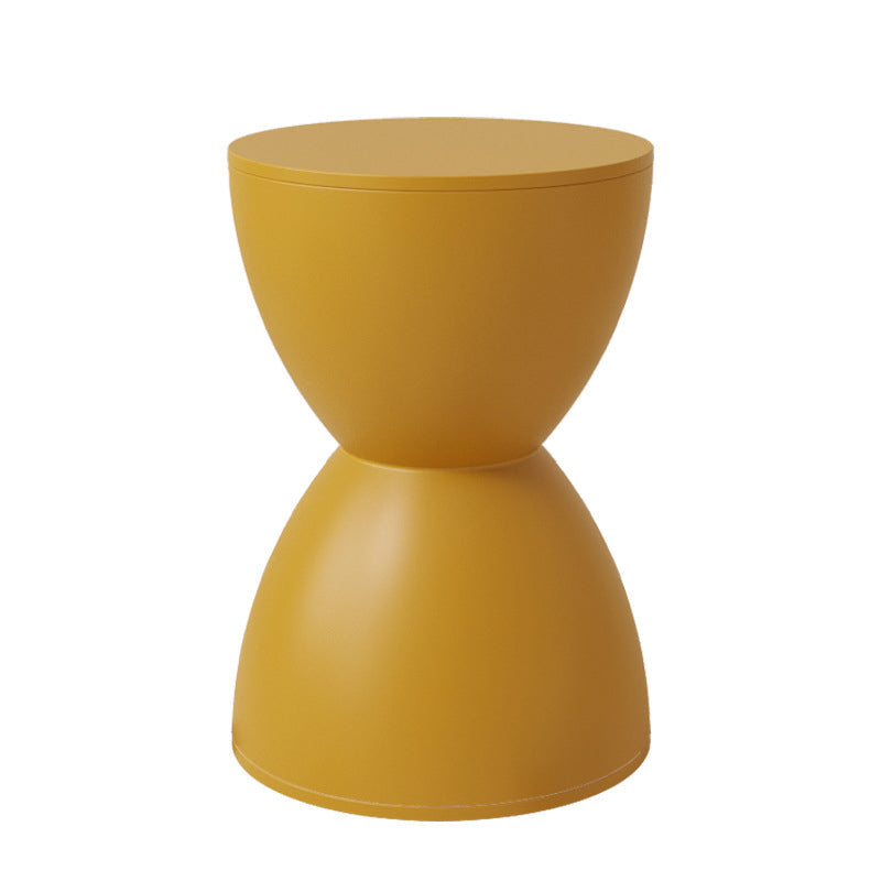 Modern Minimalist Hourglass Shape Round Plastic Chair Backless For Living Room