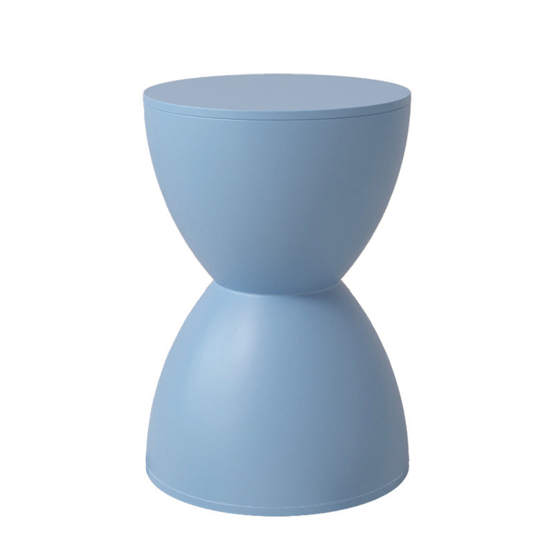 Silla de Plástico Redonda sin Respaldo con Forma de Reloj de Arena Minimalista Moderna para Sala de Estar