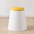 Contemporary Scandinavian Round Cylinder Stackable Faux Leather Stool — Low-Profile, Space-Saving Living Room Stool