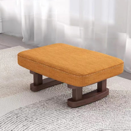 Contemporary Scandinavian Plywood Cotton Linen Sponge Rectangular Low Stool For Entryway