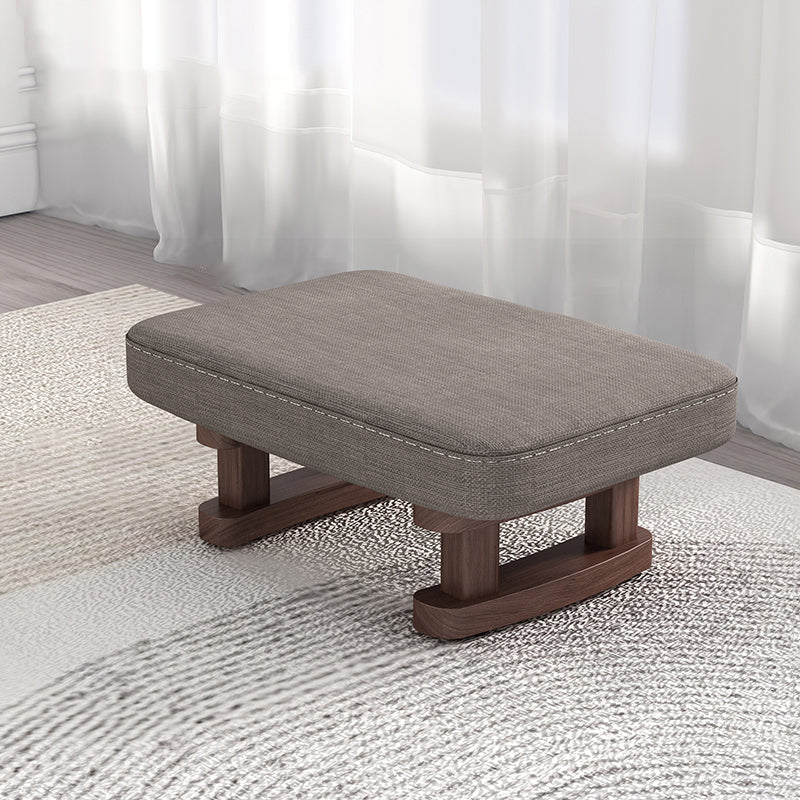 Contemporary Scandinavian Plywood Cotton Linen Sponge Rectangular Low Stool For Entryway