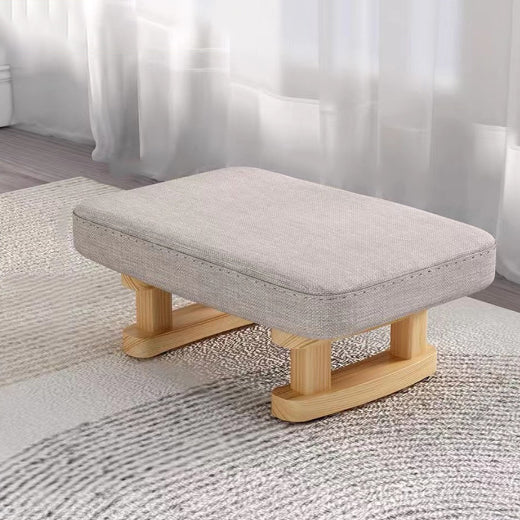 Contemporary Scandinavian Plywood Cotton Linen Sponge Rectangular Low Stool For Entryway