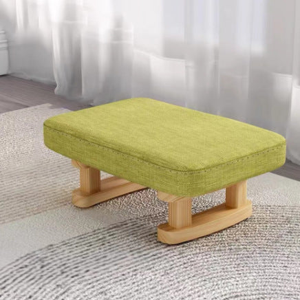 Contemporary Scandinavian Plywood Cotton Linen Sponge Rectangular Low Stool For Entryway