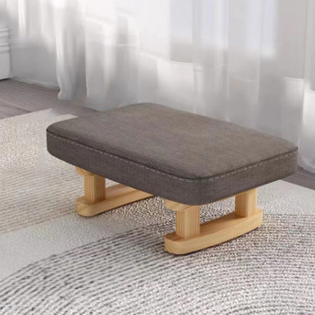 Contemporary Scandinavian Plywood Cotton Linen Sponge Rectangular Low Stool For Entryway