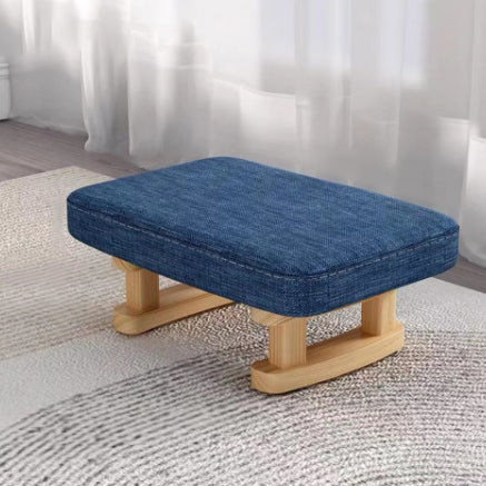 Contemporary Scandinavian Plywood Cotton Linen Sponge Rectangular Low Stool For Entryway