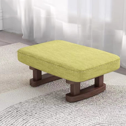 Contemporary Scandinavian Plywood Cotton Linen Sponge Rectangular Low Stool For Entryway