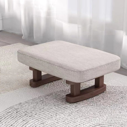 Contemporary Scandinavian Plywood Cotton Linen Sponge Rectangular Low Stool For Entryway