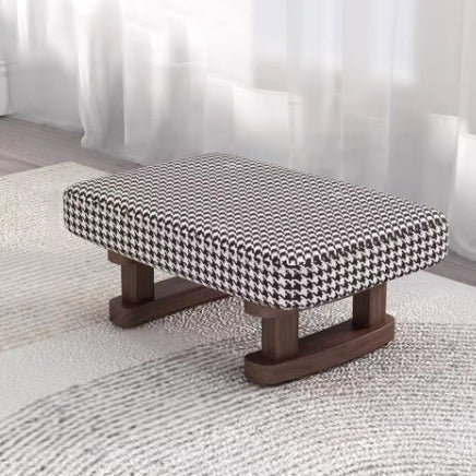 Contemporary Scandinavian Plywood Cotton Linen Sponge Rectangular Low Stool For Entryway