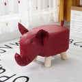 Taburete infantil contemporáneo con diseño de elefante - Tapicería de tela, base de madera, acolchado de esponja suave, adorable taburete con forma de animal para la entrada